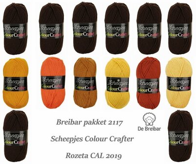 Breibar Pakket 2117 Scheepjes Colour Crafter voor Rozeta CAL 2019 - direct leverbaar .