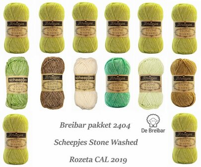 Breibar Pakket 2404 Scheepjes Stone Washed voor Rozeta CAL 2019 - direct leverbaar 