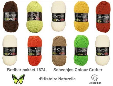 Breibar deken haakpakket 1674 voor Scheepjes cal 2020 d&rsquo;Histoire  Naturelle - Scheepjes Colour Crafter  alternatief kleuren pakket