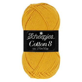 Scheepjes Cotton 8 mosterd geel 722