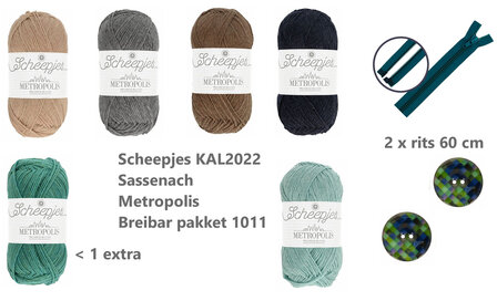 Scheepjes KAL2022 Sassenach Metropolis  compleet Breibar  breipakket 1011