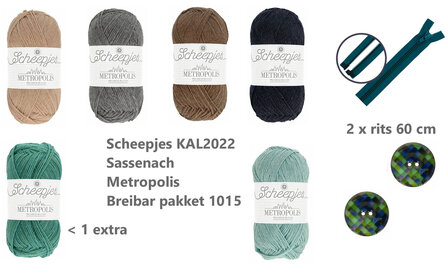 Scheepjes KAL2022 Sassenach Metropolis  compleet Breibar  breipakket 1015