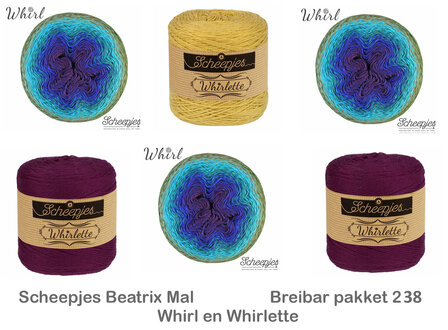 Beatrix Blanket Scheepjes MAL - Breibar 238  kleuren pakket van Scheepjes Whirl en Whirlette