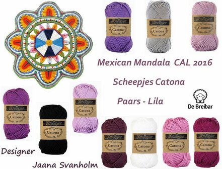 Mexican Mandala Catona Paars - Lila Scheepjes