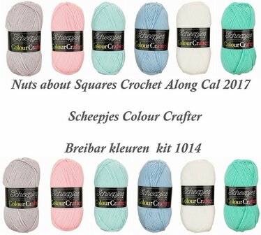 Nuts about Squares Cal 2017  kleuren kit 1014  Scheepjes Colour Crafter