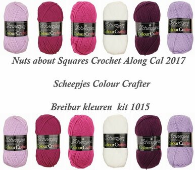 Nuts about Squares Cal 2017  kleuren kit 1015  Scheepjes Colour Crafter