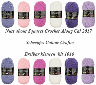 Nuts about Squares Cal 2017  kleuren kit 1016  Scheepjes Colour Crafter