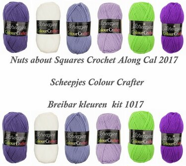 Nuts about Squares Cal 2017  kleuren kit 1017 Scheepjes Colour Crafter