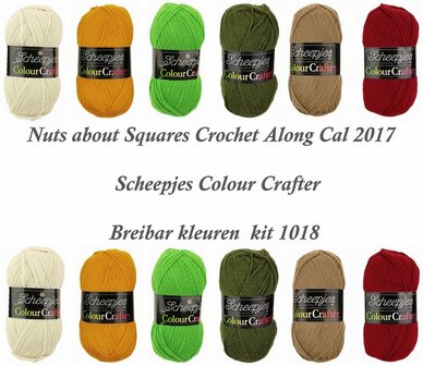 Nuts about Squares Cal 2017  kleuren kit 1018 Scheepjes Colour Crafter