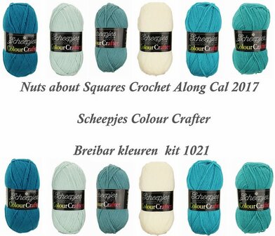 Nuts about Squares Cal 2017  kleuren kit 1021 Scheepjes Colour Crafter