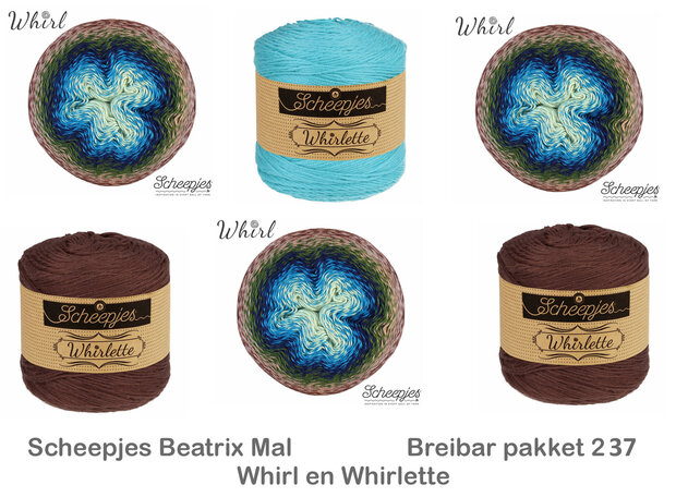 Beatrix Blanket Scheepjes MAL - Breibar 237  kleuren pakket van Scheepjes Whirl en Whirlette