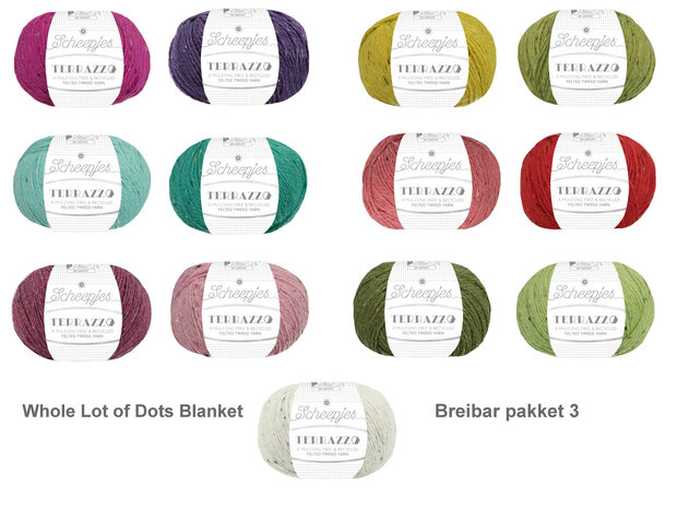 Whole Lot of Dots Blanket Breibar pakket 3 van Scheepjes Terrazzo