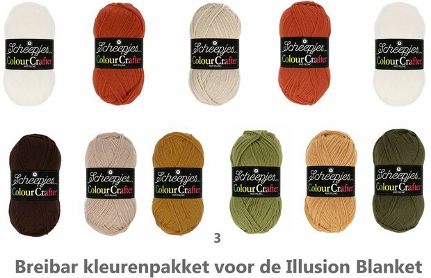 Illusion Blanket van Scheepjes Colour Crafter - Breibar kleuren pakket 3